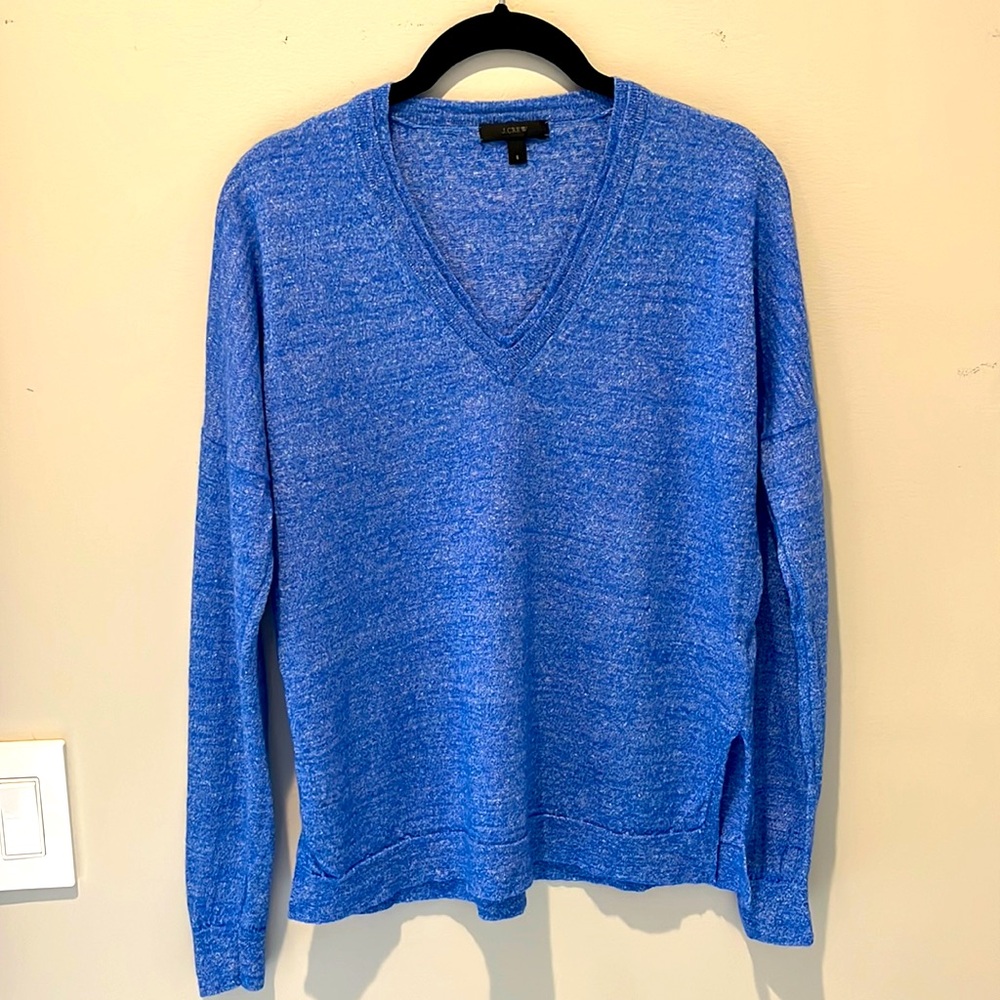 J. Crew Blue V-Neck Sweater